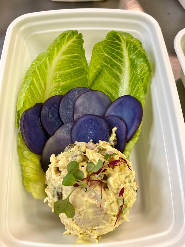 Mango Chutney Roast Chicken Purple-Potata Salad